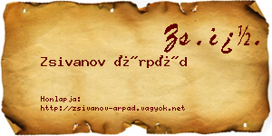 Zsivanov Árpád névjegykártya