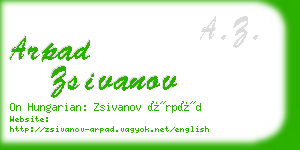 arpad zsivanov business card